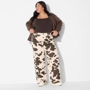 Wild Fable Brown and Cream Wide Leg Pants